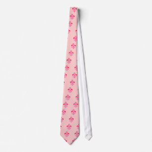 Corbata Flor de lis rosada de la cinta