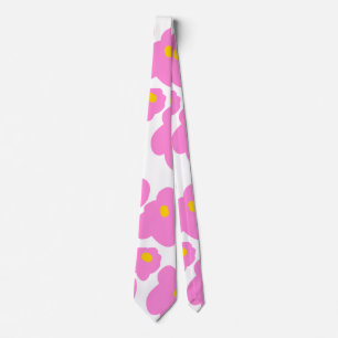 Corbata Flor de margarita amarilla rosa patrón moderno ele