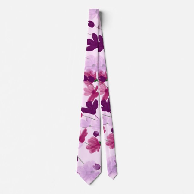 Corbata Flor De Masa De Primavera Púrpura Y Mauve (Anverso)