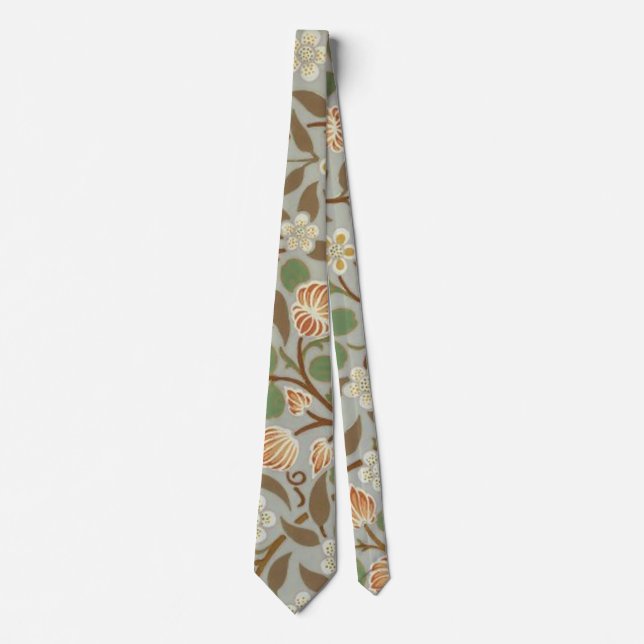 Corbata Flor de trébol botánico de William Morris (Anverso)