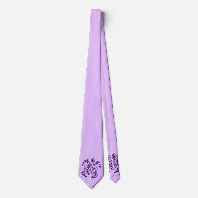 Corbata Flor de vida / Blume des Lebens - tortuga violeta (Anverso)