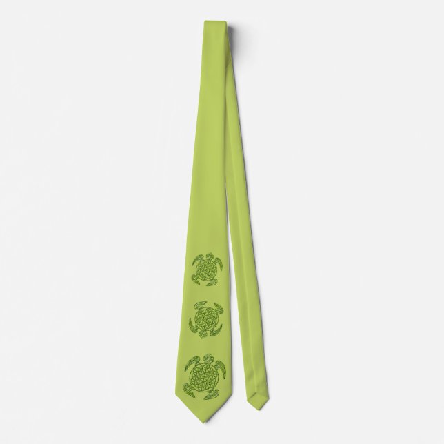 Corbata Flor de vida / Blume des Lebes - verde tortuga (Anverso)