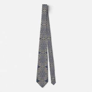 Corbata Flor de vida - patrón de sello - arena azul