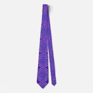Corbata Flor de vida - patrón de sello - púrpura