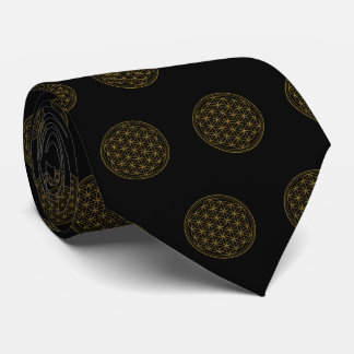 Corbata Flor del negro del oro de la vida