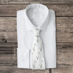Corbata Flor Pastel de Snowdrop Botánica<br><div class="desc">Una corbata de cuello con un patrón de ilustracion botánico de flores de nevada en colores pastel (Galanthus nivalis) sobre un fondo blanco: un regalo perfecto para un amante de las flores. Es la flor de nacimiento de enero y la flor de Capricorn.</div>