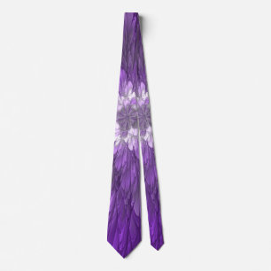 Corbata Flor púrpura psicodélica Resumen arte fractal