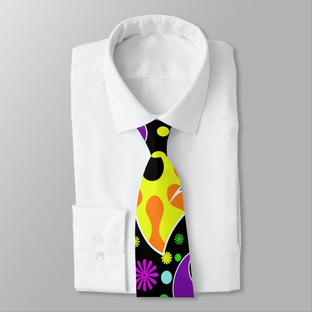 Corbata Flor Retro Colorida Paisley Psychedelic Necktie (Atado)