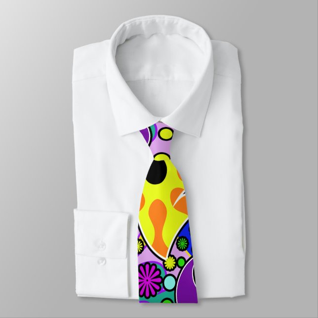 Corbata Flor Retro Colorida Paisley Psychedelic Necktie (Atado)