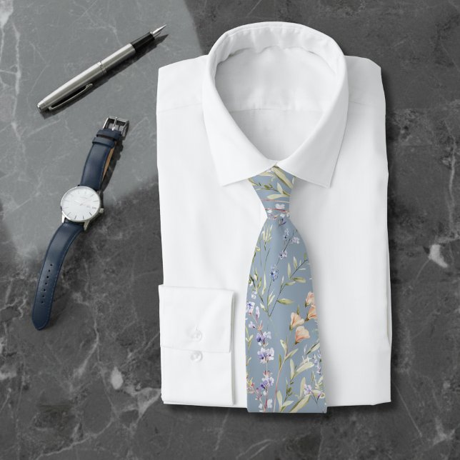 Corbata Flor silvestre azul polvoriento (Subido por el creador)