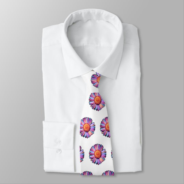 Corbata Flor suave morado rosa azul Boho Daisy Bisexual (Atado)