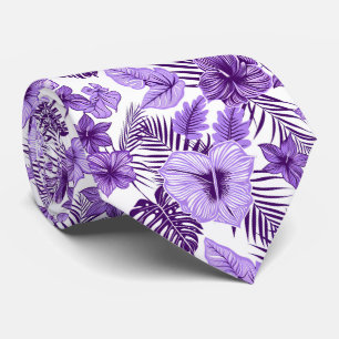 Corbata Flor tropical morado de Guay