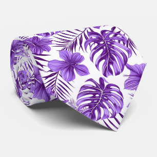 Corbata Flor tropical morado de Guay