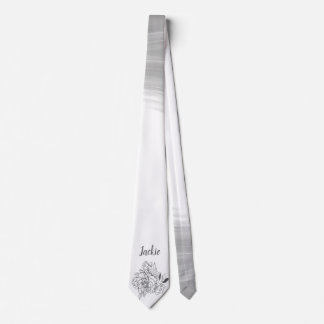 Corbata Flor Vintage gris oscuro con tu nombre