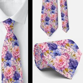 Corbata Flor violeta morada rosa azul Rubor