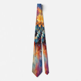 Corbata Floración Luminosa Floral Abstracto Moderno