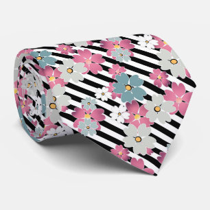 Corbata Floral, a rayas