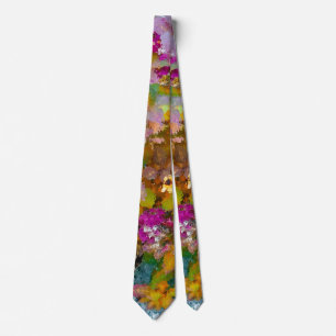 Corbata Floral abstracto/ hermosa mezcolanza de colores