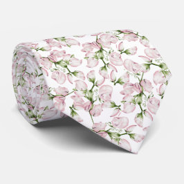 Corbata Floral Acuarela Rosa