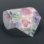 Corbata Floral acuarela rosa Rubor y morado<br><div class="desc">Este diseño se puede personalizar eligiendo la opción Editar diseño. También puede transferir a otros artículos. Póngase en contacto conmigo en colorflowcreations@gmail.com o utilice la opción de chat en la parte superior de la página si desea tener este diseño en otro producto o necesita ayuda. Ver más de mis diseños...</div>