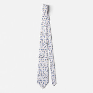 corbata floral azul