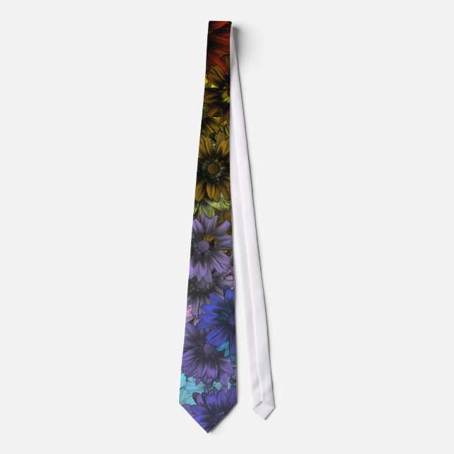 Corbata Floral azul y marrón (Anverso)