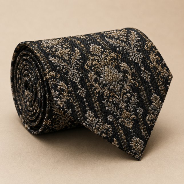 Corbata Floral Barroco de Medianoche de Lujo (Subido por el creador)
