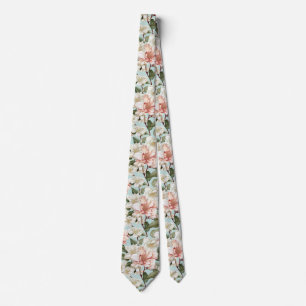 Corbata floral blanca