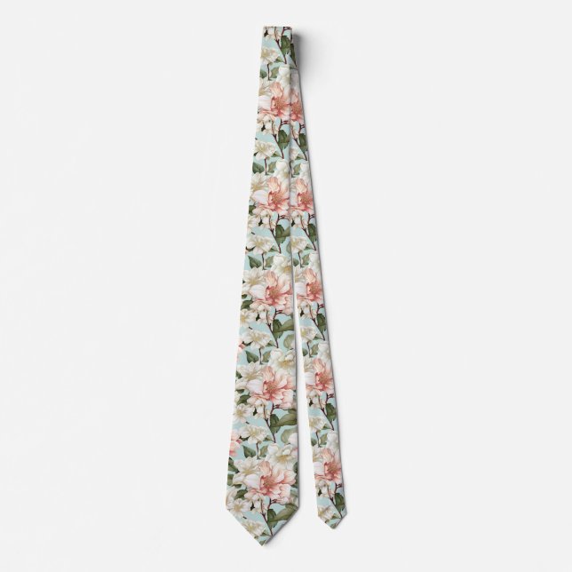 Corbata floral blanca (Anverso)