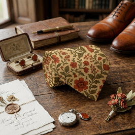 Corbata Floral Botánica Vintage