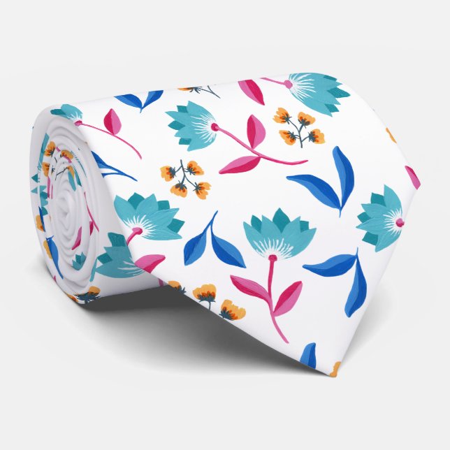 Corbata Floral brillante de arte popular (Enrollado)