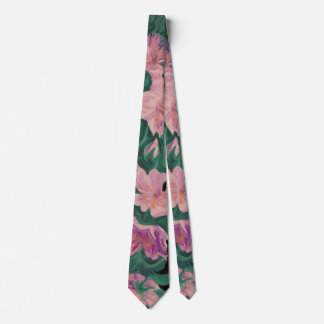 Corbata floral/colores rosa y verde