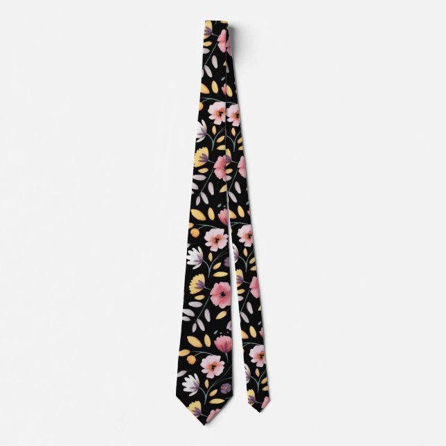 Corbata Floral de acuarela bohemia moderna 2# (Anverso)