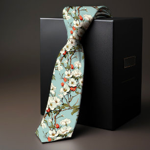 Corbata Floral de cerezo inspirado en William Morris