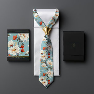 Corbata Floral de cerezo inspirado en William Morris