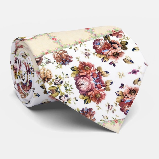 Corbata Floral de diseñador masculino (Enrollado)