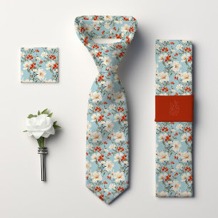 Corbata Floral de Flor de Cerezo Azul Inspirado en William