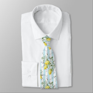 Corbata Floral de Flor de Limón Italiano Franja Mediterrán