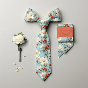 Corbata Floral de flores de cerezo inspirada en William Mo