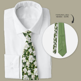 Corbata Floral de Gardenia blanca personalizada