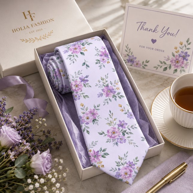 Corbata Floral de lavanda (Subido por el creador)
