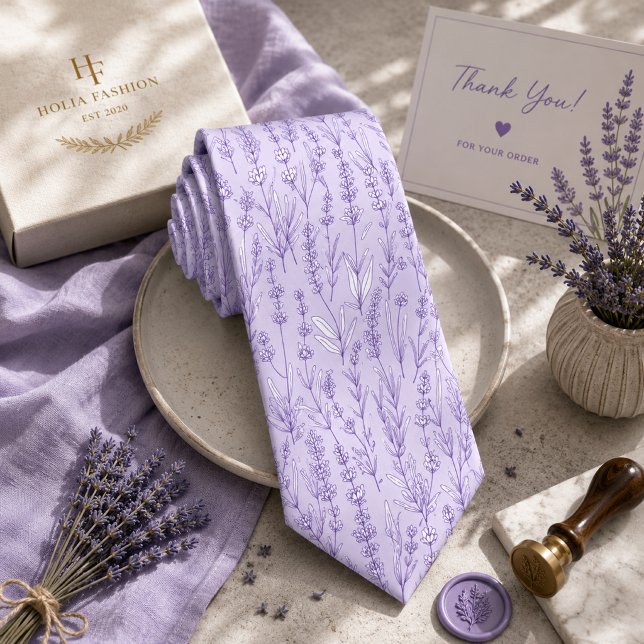 Corbata Floral de lavanda (Subido por el creador)