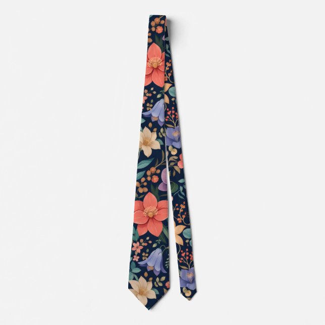 Corbata Floral de Lujo Medianoche (Anverso)