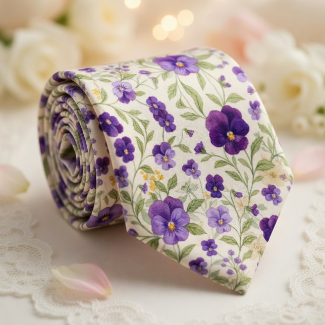 Corbata Floral de Pensamiento Púrpura (Subido por el creador)