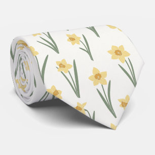 Corbata Floral de primavera Narciso en suave amarillo y ve