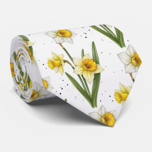 Corbata Floral de primavera Narciso en suave amarillo y ve
