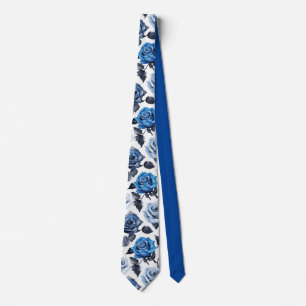 Corbata Floral de Rosas azules 1