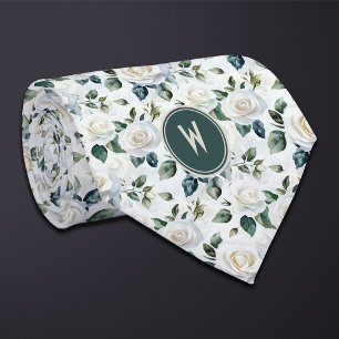 Corbata Floral de rosas blancas