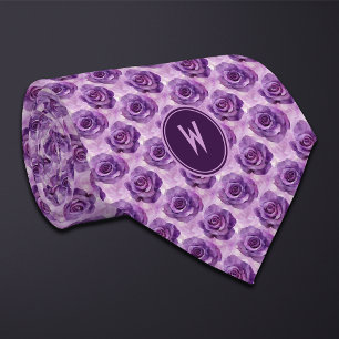 Corbata Floral de Rosas morados