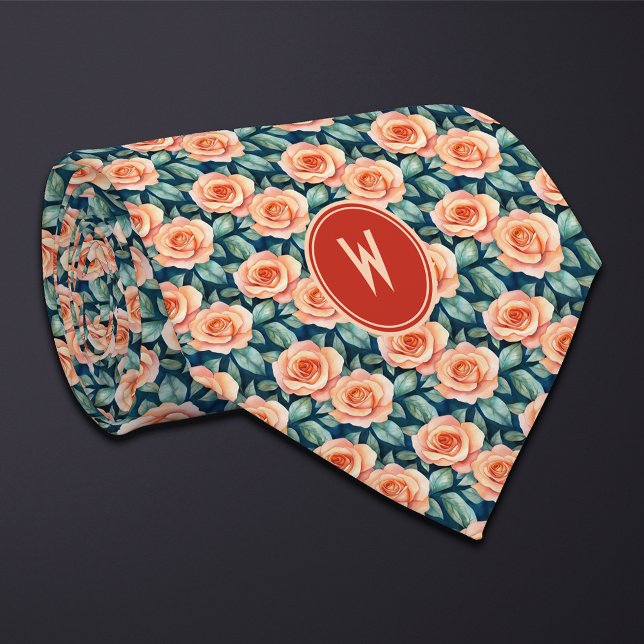 Corbata Floral de Rosas Peach (Subido por el creador)